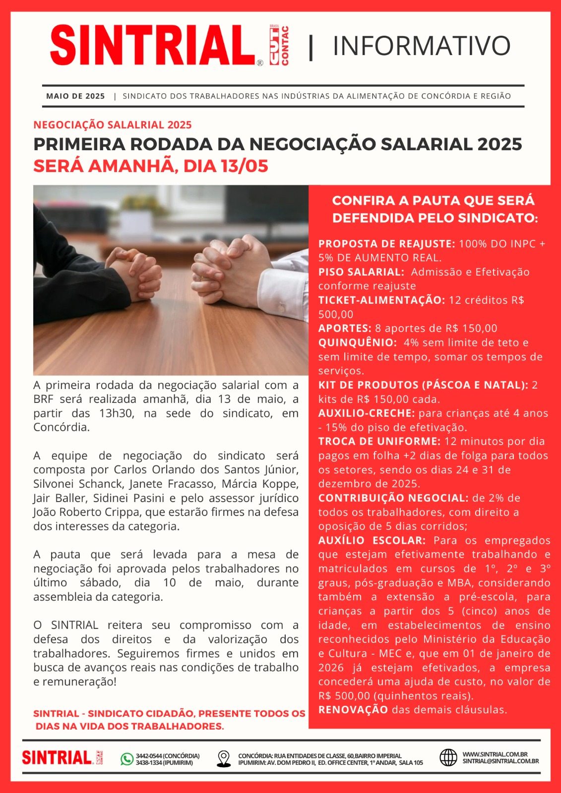 NEGOCIAÇÃO SINTRIAL